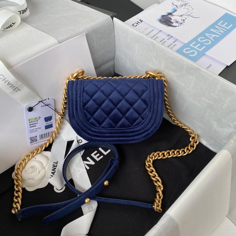 Chanel Handbags AS3315 Velvet Blue